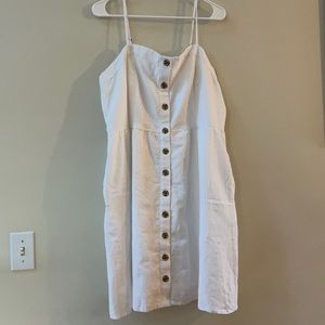 💕3 for 30 💕 Universal thread White Cotton Linen Sundress Button Front XL NWT